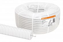 Труба гофрированная ПВХ с зондом d 32мм (50 м) легкая, белая (цена за 1м, отгрузка от упаковки) TDM (50/50/50) (SQ0401-0332)