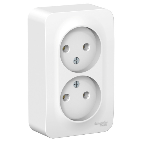 Розетка 2-м О/У BLANCA 16А IP20 250В без заземл. без защ. шторок с монтаж. пластиной бел. Systeme Electric BLNRA000221 (1/10/60)
