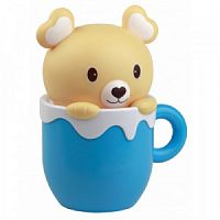 Светильник светодиодный ЭРА настольный NLED-401-0.5W-BU медвежонок в кружке аккумуляторный Сетевой адаптер в комплекте синий (1/30/270) (C0044904)