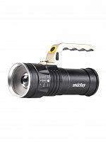 Фонарь SMARTBUY SBF-32-H прожекторный, аккумуляторный, 10 Вт CREE T6, металл, 300Лм, 300м, IP54, 3 режима, ЗУ 220В/12В, линза+зум луча, коробка (1/20)
