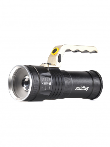 Фонарь SMARTBUY SBF-32-H прожекторный, аккумуляторный, 10 Вт CREE T6, металл, 300Лм, 300м, IP54, 3 режима, ЗУ 220В/12В, линза+зум луча, коробка (1/20)