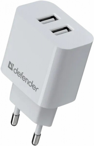 Блок питания сетевой 2 USB DEFENDER UPA-22, 2.1А, белый (1/50) (83580)