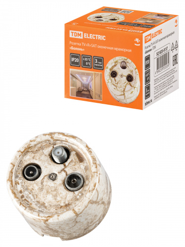 Розетка TDM TV+R+ SAT оконечная мраморная «Болонь» (1/72) (SQ1820-0157)