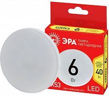Лампа светодиодная ЭРА RED LINE ECO LED GX-6W-827-GX53 GX53 6Вт таблетка теплый белый свет (1/100) (Б0036539)