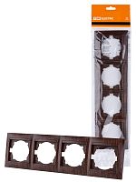 Рамка 4-х постовая горизонтальная венге , с/у, "Лама" (12/144) TDM (SQ1815-0432)