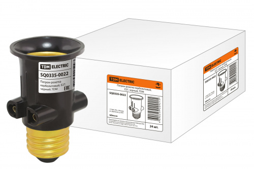 Патрон-розетка TDM карболитовый, Е27, черный, (1/24/600) (SQ0335-0022) Патрон-розетка TDM карболитовый, Е27, черный, (1/24/600) (SQ0335-0022)