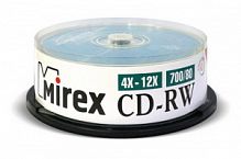 Диск MIREХ CD-RW 4Х-12Х 700МБ Кейк бокс 25 (25/300) (UL121002A8M)