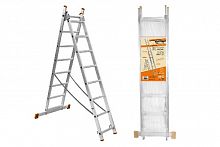 Лестница алюминиевая TDM ЛА2х7, 2х секционная х 7 ступеней, h=2880 мм, Народная (SQ1028-0201)
