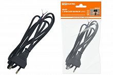 Шнур с плоской вилкой ШУ02 ШВВП 2х0,75мм2 1,7 м. черный TDM (1/80) (SQ1305-0012)