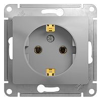 Механизм розетки 1-м С/У GLOSSA 16А IP20 с заземл. алюм. Systeme Electric GSL000343 (1/20/160)