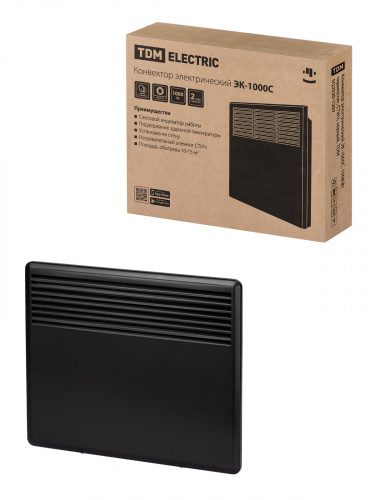 Конвектор электрический ЭК-1000С, 1000 Вт, термостат, СТИЧ, черный, TDM (1/5) (SQ2520-1207)