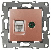 Розетка ЭРА, серии ЭРА 12, комбинированная RJ45+TV, IP20, медь (10/100/3200) 12 -3110-14