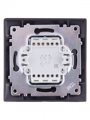 Выключатель 3-х клавишный 10А графит "Лама" с/у (1/10/120) TDM (SQ1815-0603) фото 3