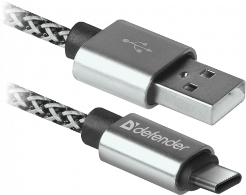 Кабель DEFENDER USB09-03T PRO USB2.0, белый, AM-Type-C, 1m, 2.1A (1/100) (87815) фото 2