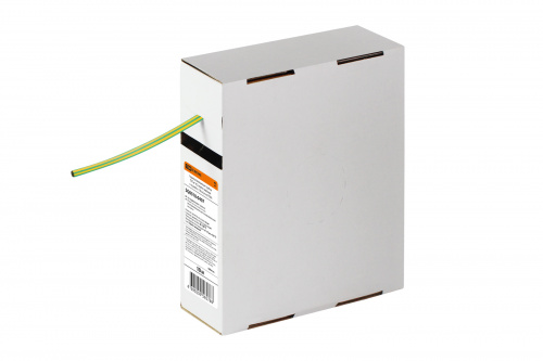 Трубка термоусаживаемая TDM ТУТнг 4/2 желто-зеленая в коробке (10 м/упак) (1/1/40) (SQ0518-0407)