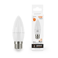 Лампа светодиодная GAUSS Elementary Свеча 10W 750lm 3000K E27 1/10/100 (30210)