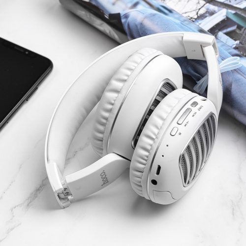 Наушники полноразмерные HOCO W23 Brilliant sound, bluetooth, цвет: белый (1/30) (6931474709615) фото 3