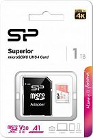 Карта памяти MicroSDXC  1TB  Silicon Power Class 10 Superior A1 UHS-I U3 (R/W 100/80 Mb/s) + SD адаптер (SP001TBSTXDV3V20SP)