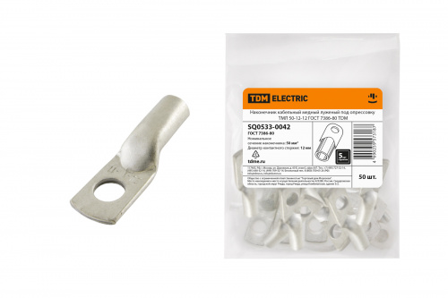 Наконечник медный луженый ТМЛ 50-12-12 ГОСТ 7386-80 TDM (1/50/400) (SQ0533-0042)