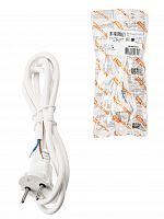 Шнур сетевой с вилкой ПВС 2x0,75мм2 3м б/з белый TDM (1/30) (SQ1305-0072)