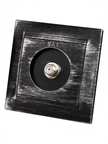 Розетка SAT (F-разъем) 0-2400МГц старинное серебро с/у, "Лама" (1/10) TDM (SQ1815-0662) фото 3