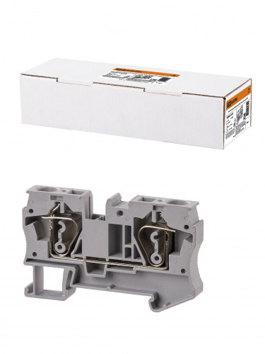 Зажим клеммный безвинтовой (ЗКБ) 10мм2 70А серый TDM (5/225) (SQ0822-0138)