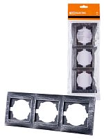 Рамка 3-х постовая горизонтальная старинное серебро с/у, "Лама" (1/15) TDM (SQ1815-0681)