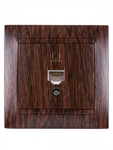 Розетка компьютерная RJ45 венге , с/у, "Лама" (10/120) TDM (SQ1815-0416) фото 4 Розетка компьютерная RJ45 венге , с/у, "Лама" (10/120) TDM (SQ1815-0416) фото 4