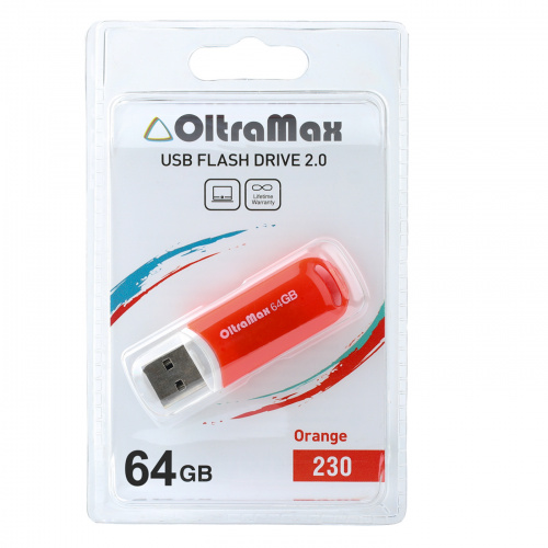 Флеш-накопитель USB 64GB OltraMax 230 оранжевый (OM-64GB-230-Orange) фото 3 Флеш-накопитель USB 64GB OltraMax 230 оранжевый (OM-64GB-230-Orange) фото 3