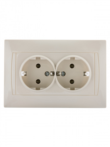 Розетка двойная 2П+З 16А 250В сл. кость , с/у, "Лама" (6/72) TDM (SQ1815-0125) фото 4 Розетка двойная 2П+З 16А 250В сл. кость , с/у, "Лама" (6/72) TDM (SQ1815-0125) фото 4