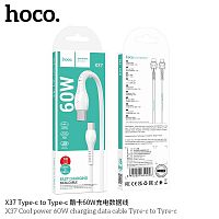 Кабель Type-C - Type-C HOCO X37 Cool power, 1.0м, PD60Вт, круглый, 3.0A, силикон, цвет: белый (1/31/310) (6942007610063)