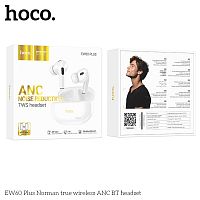 Наушники внутриканальные HOCO EW60 Plus Norman, пластик, bluetooth 5.3, микрофон, цвет: белый (1/20/200) (6942007613293)