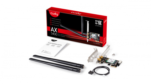 Беспроводной адаптер CUDY WE3000 PCI-E 5400 Мбит/с Wi-Fi 6E / Bluetooth 5.2 (1/50) фото 2