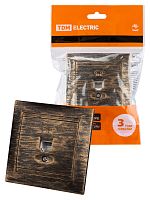 Розетка телефонная RJ11 старинное серебро с/у, "Лама" (1/10) TDM (SQ1815-0656)