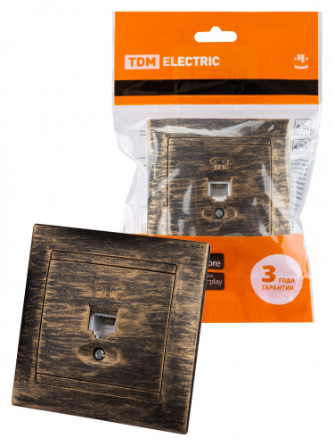 Розетка телефонная RJ11 старинное серебро с/у, "Лама" (1/10) TDM (SQ1815-0656) Розетка телефонная RJ11 старинное серебро с/у, "Лама" (1/10) TDM (SQ1815-0656)