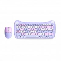 Комплект беспроводной Клавиатура + Мышь Smartbuy 668396 Kitty, мультимедийный (SBC-668396AG-KT), фиолетовый (1/10)