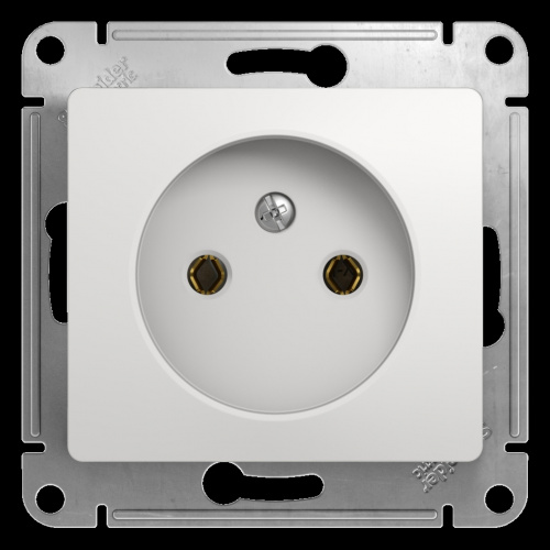 Механизм розетки 1-м С/У GLOSSA 16А IP20 без заземл. механизм бел. Systeme Electric GSL000141 (1/20/160)