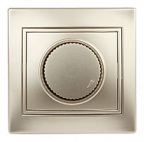 Светорегулятор INTRO поворотный, 600Вт 230В, скрытой установки, Plano, шампань (1/10/200/2000) (Б0030091)