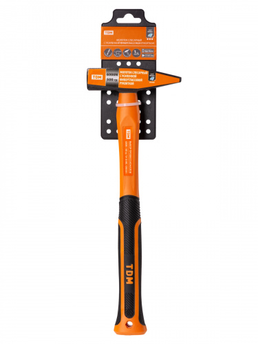 Молоток слесарный, 500 гр, кованый, с  усилен. прорезиненной фиберглассовой рукояткой "Алмаз" TDM (1/1/18) (SQ1036-0113) фото 2