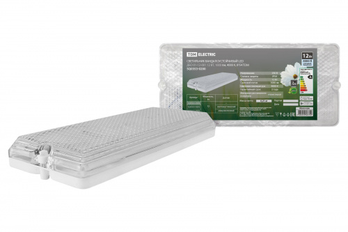 Светильник светодиодный TDM вандалоустойчивый ДБО 01-12-001 12 Вт, 1000 лм, 4000 К, IP54 (1/10) (SQ0353-0200)