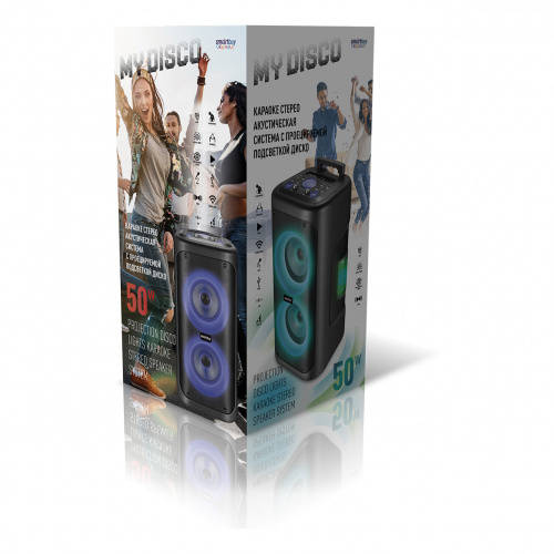 Колонка портативная Smartbuy MY DISCO, 50Вт, напольная, BT, MP3, FM, ДИСКО-RGB, микрофон (SBS-5350) (1/1) фото 4