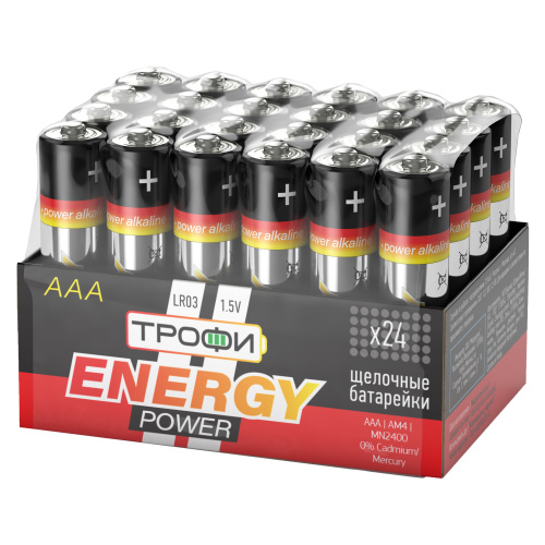 Элемент питания Трофи LR03-24 bulk ENERGY POWER Alkaline (24/1080/32400) (Б0035375)