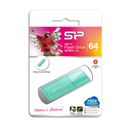 Флеш-накопитель USB  64GB  Silicon Power  Ultima U06  морская волна (SP064GBUF2U06V1B) фото 12