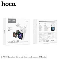 Наушники внутриканальные HOCO EW80 Magnificent, пластик, bluetooth 5.4, микрофон, сенсорный экран, цвет: белый (1/20/200) (6942007646505)