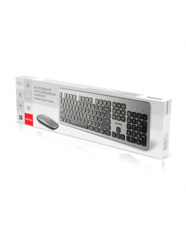 Комплект беспроводной Клавиатура + Мышь Smartbuy 233375AG-GK серо-черная (1/10) (SBC-233375AG-GK) фото 2
