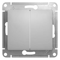 Механизм переключателя проходного 2-кл. С/У GLOSSA 10А IP20 (сх. 6/2) 10AX механизм алюм. Systeme Electric GSL000365 (1/20/160)