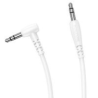 Кабель AUX, Jack 3,5mm(m) - Jack 3,5mm(m) Borofone BL10, 2.0м, круглый, силикон, боковой, цвет: белый (1/63/252) (6974443382198)