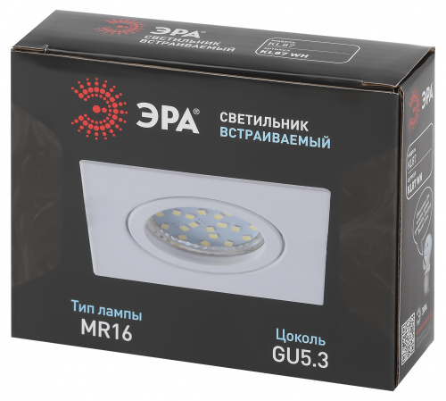 Светильник ЭРА встраиваемый алюминиевый KL87 WH MR16/GU5.3 белый (1/100) (Б0054352) фото 4