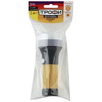 Фонарь ТРОФИ TB10S ручной 2 в1 10SMD + 1LED пластик 3xAA полиб черно-оранжевый (1/25/200/1600) (Б0025678)