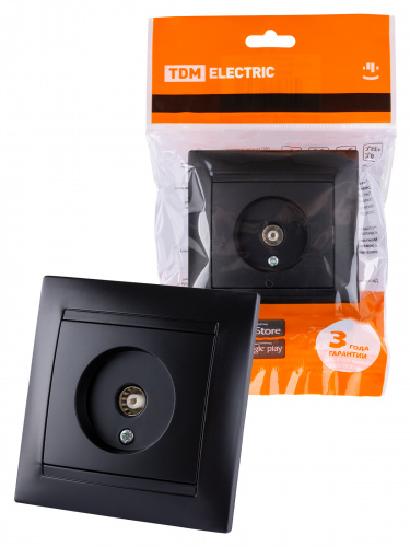 Розетка телевизионная простая (0-2400МГц, "мама") графит , с/у, "Лама" (10/120) TDM (SQ1815-0617) Розетка телевизионная простая (0-2400МГц, "мама") графит , с/у, "Лама" (10/120) TDM (SQ1815-0617)